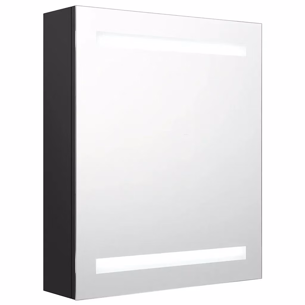 Armadietto da bagno con specchio e illuminazione LED Design Mania Nero L: 50 cm, P: 14 cm, H: 60 cm – 2