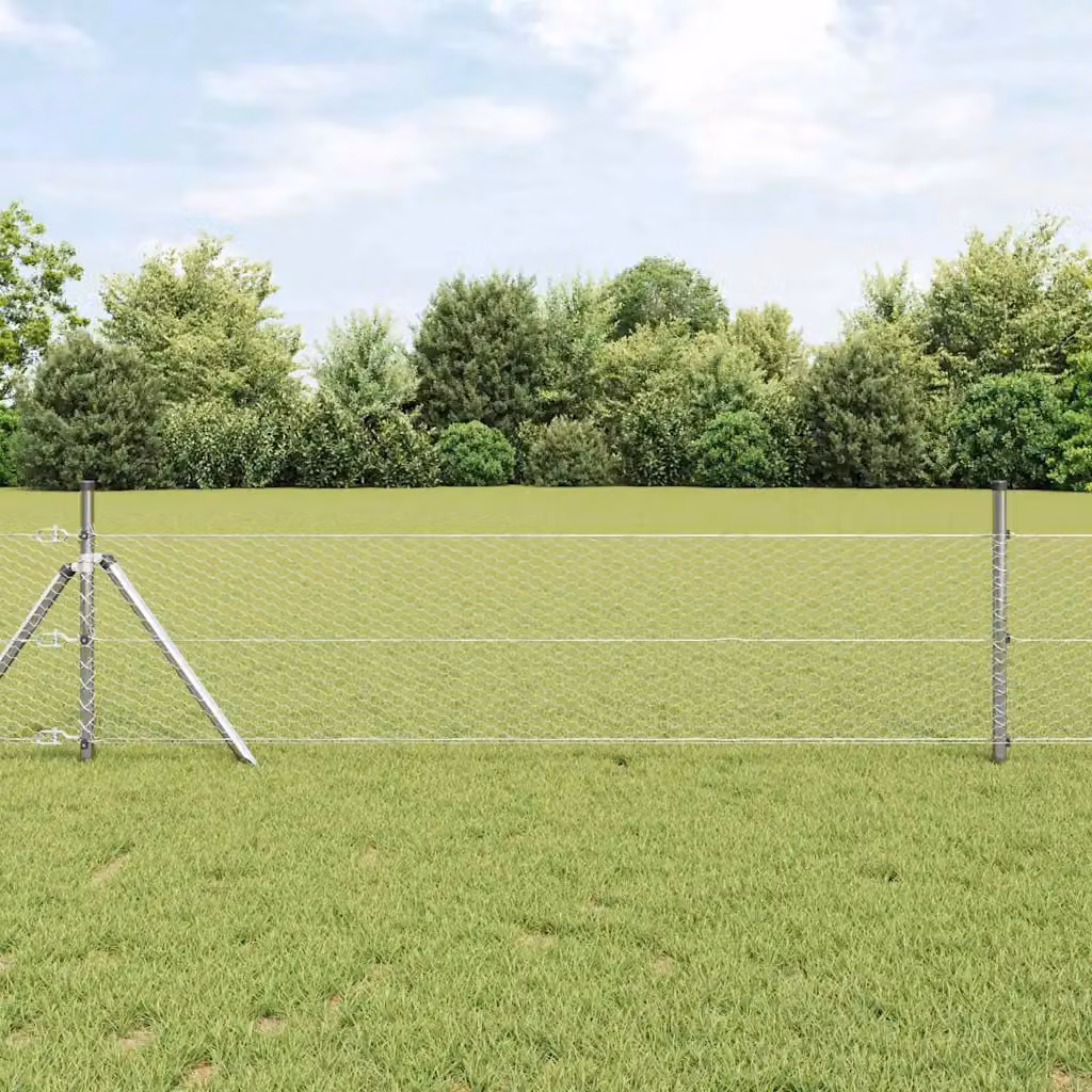 Palo della recinzione vidaXL in acciaio zincato Argento H: 50 cm, L: 40 cm, P: 26 cm – 1