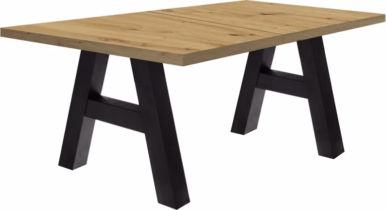 Tavolo da pranzo allungabile Elia 7 160 x 90 x 75 Tavolo da sala da pranzo acciaio nero/rovere nodoso 13296-160