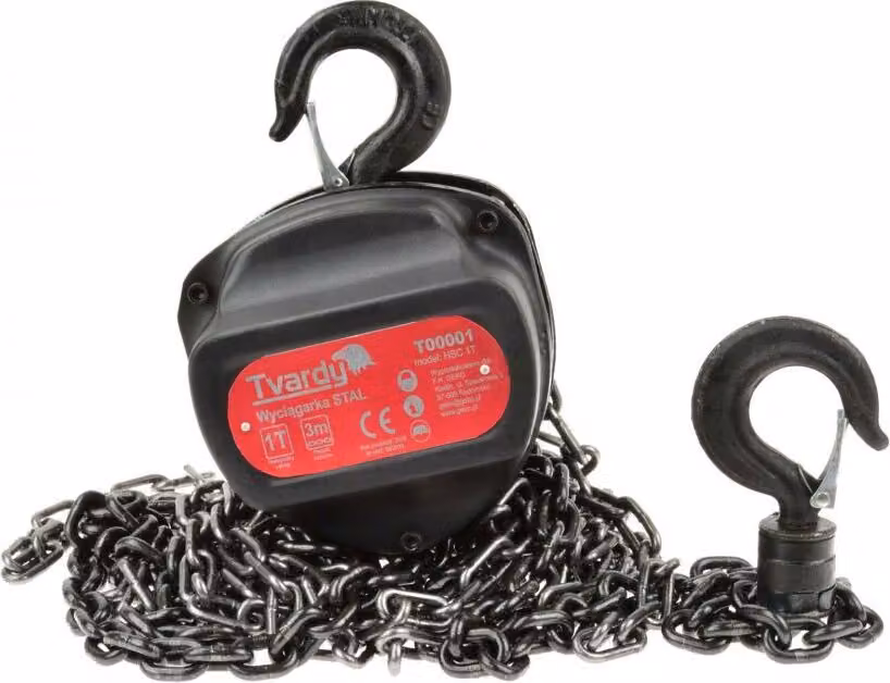 TVARDY Paranco a catena 1000kg, 3m T00001