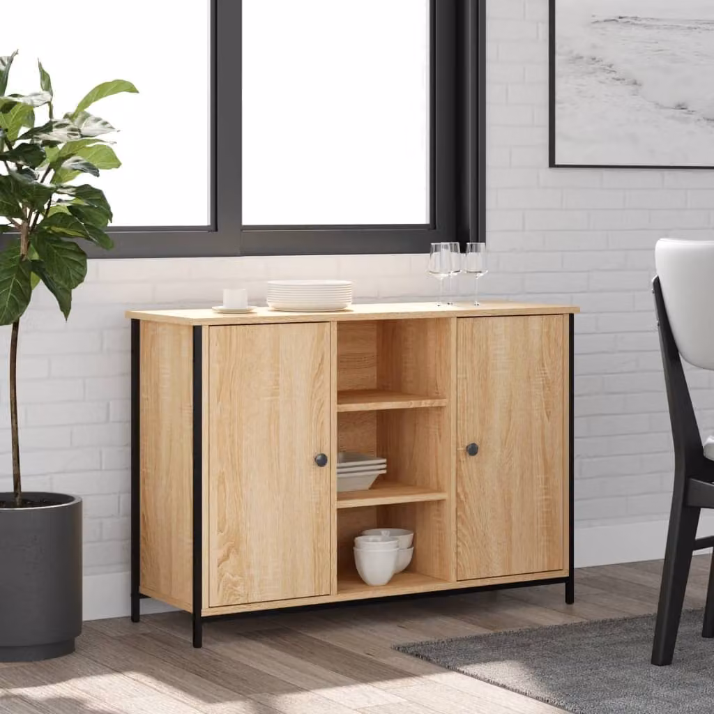 Credenza vidaXL in Rovere Sonoma Marrone L: 100 cm, P: 35 cm, H: 70 cm
