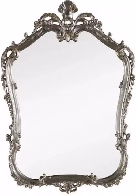 Specchiera in foglia argento sagomata misura : l.58 x h. 85 x p. 4 - Mobili 2G