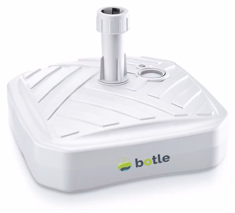 Base per ombrellone da giardino e per bandiere - Quadrata - Autoportante - Bianca