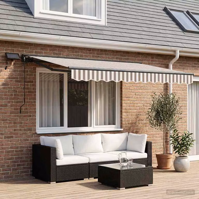 vidaXL Cornice per Tenda Semi-Cassonetto con LED e Telecomando in Alluminio, L: 3 m x P: 2,5 m