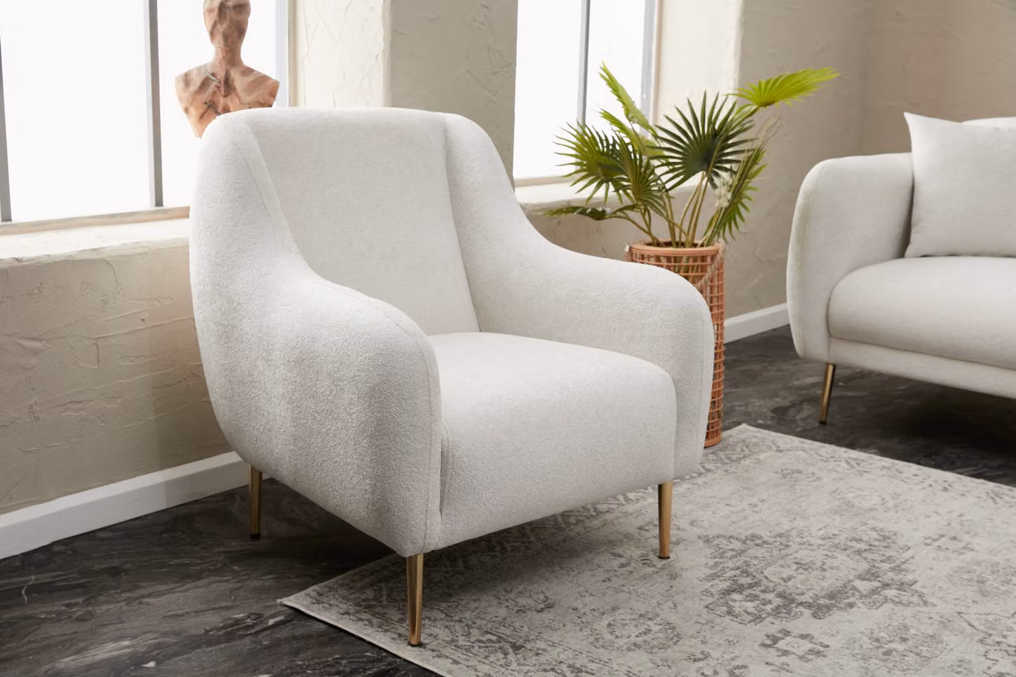 Hanah Home, Simena- BLC2828, Crema, Divani letto, Struttura: legno di faggio