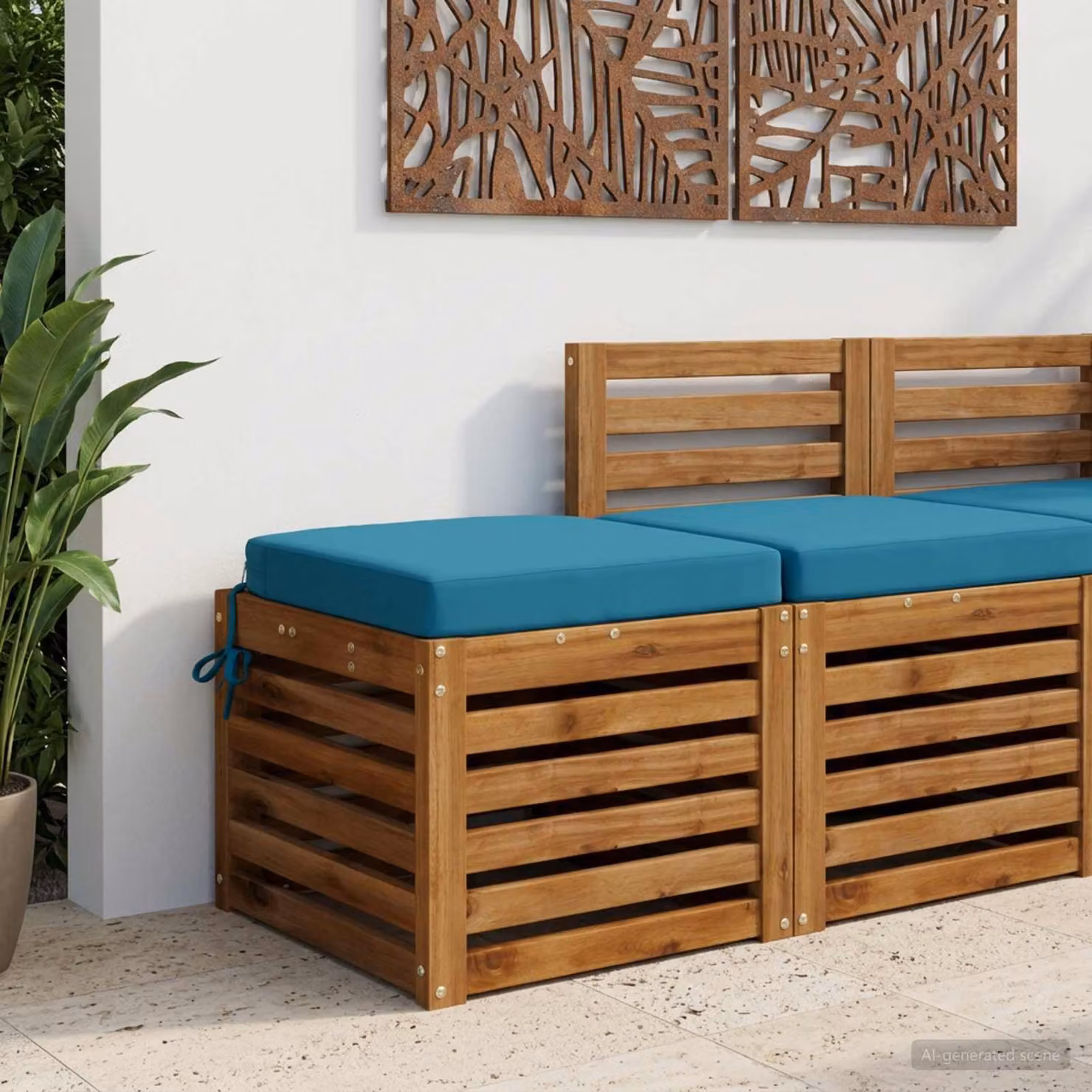 Cuscino per sedile vidaXL SOEST in poliestere azzurro con rivestimento rimovibile e lavabile