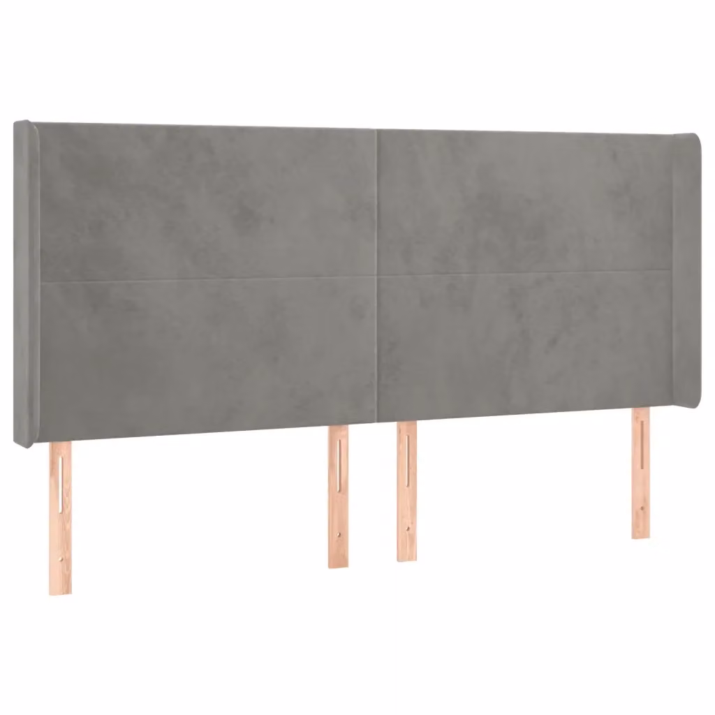 Testiera con Orecchie Design Mania in Velluto Grigio Chiaro L: 163 cm, P: 16 cm, H: 118/128 cm – 2