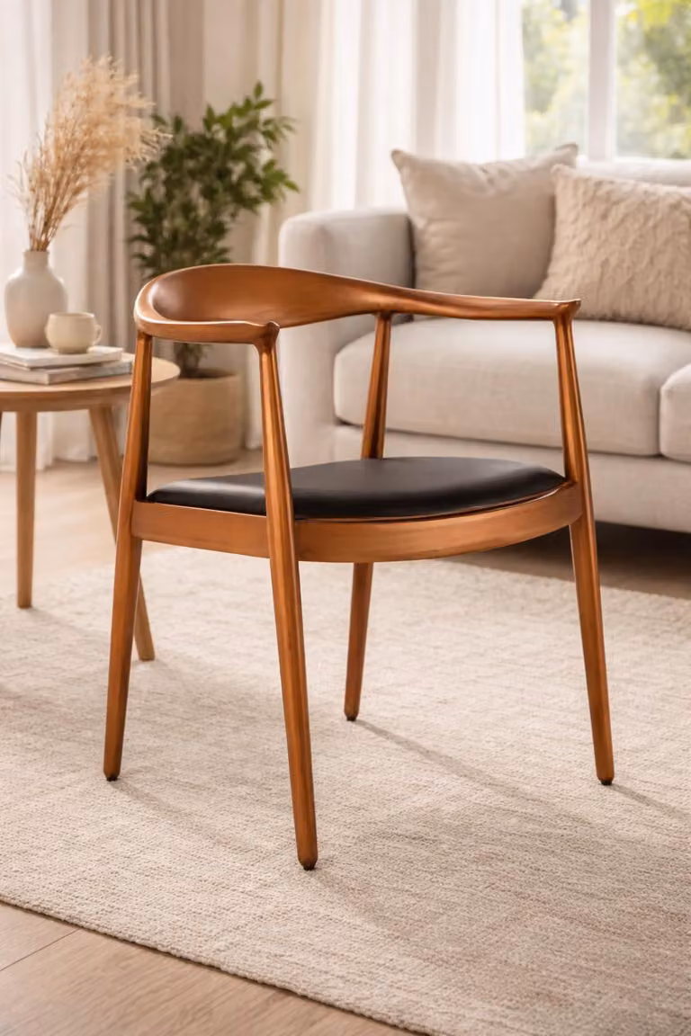 Braun-Schwarzer Designer Stuhl Exklusive Sitzstühle Wohnzimmer Stuhl