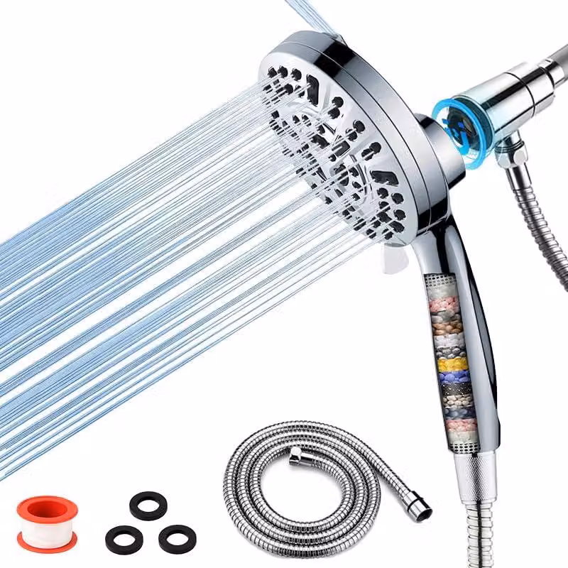 Doccia con supporto magnetico, 10 tipi di getto, alta pressione, tubo da 1,5 metri, per il bagno