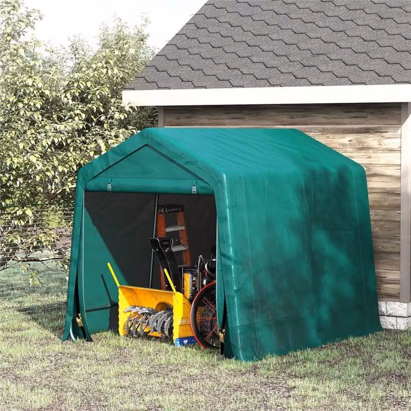 Carport Outsunny per auto, moto e attrezzature in metallo e poliestere, colore verde, L/P/H: 240 x 200 x 202 cm – 2