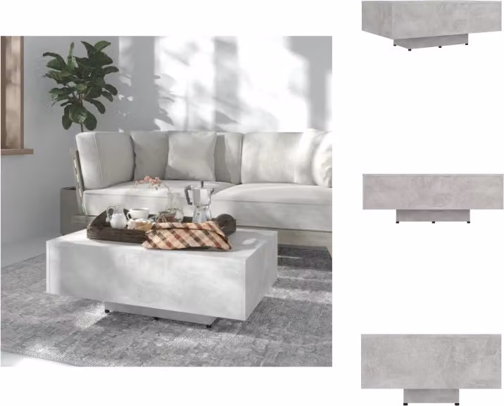 vidaXL Tavolino da caffè grigio cemento 85x55x31 cm in legno - Tavolini da caffè