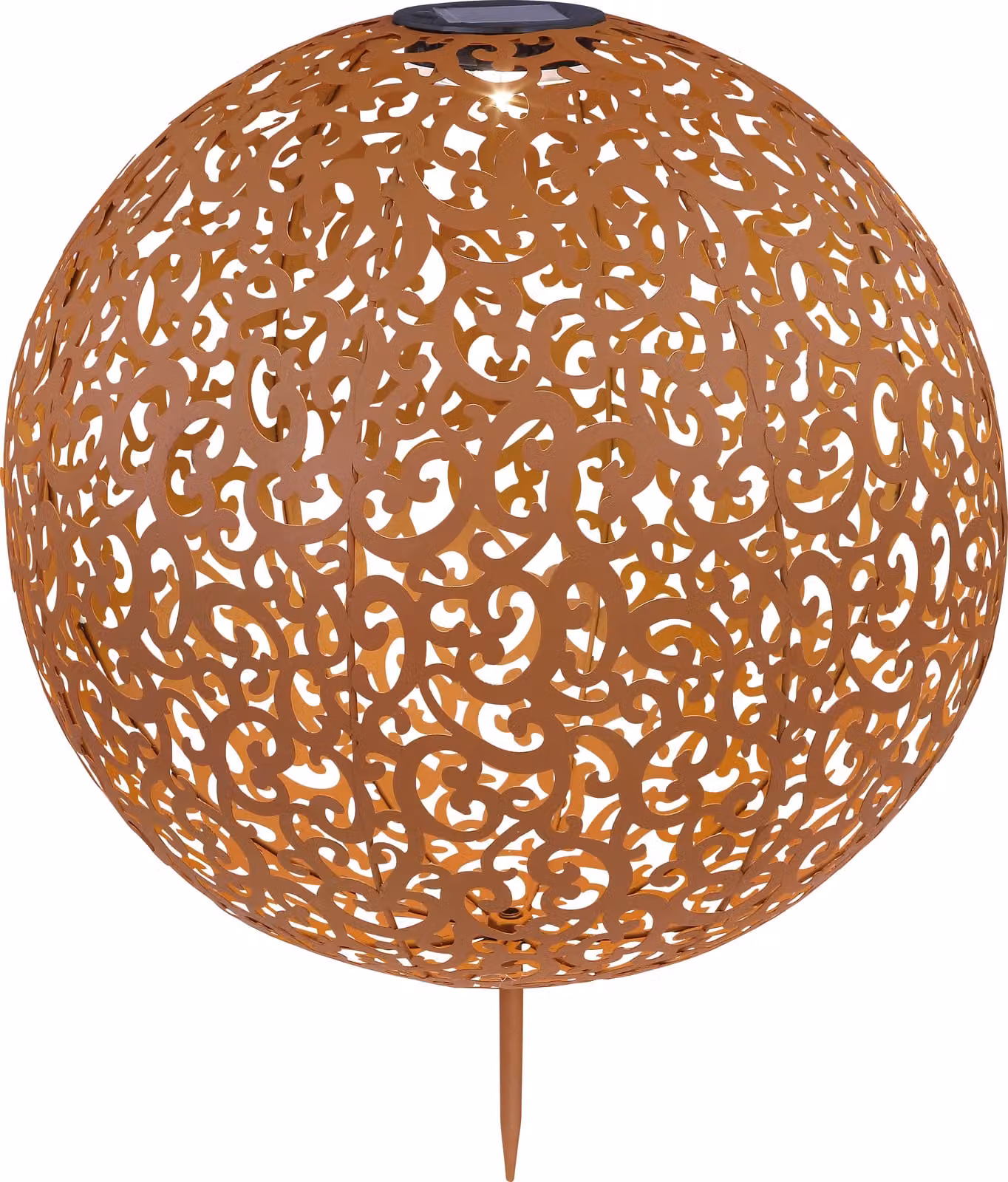 Globo Lighting Luce solare in metallo color ruggine, LED