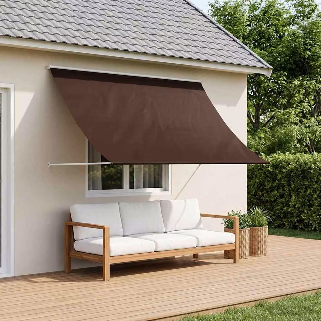Tenda da sole vidaXL marrone con struttura in acciaio e copertura in poliestere, L 150 cm x P 150 cm