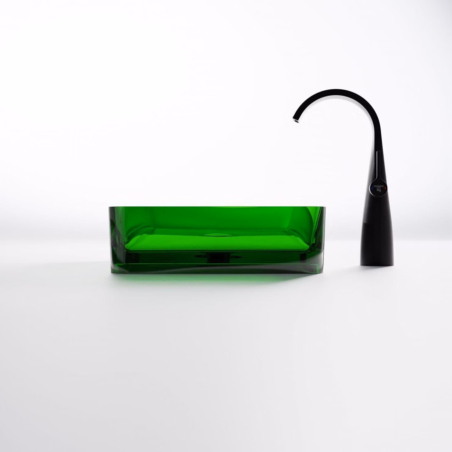 Steinberg Série 489 lavabo à poser, rectangulaire, en polyrésine, avec bouchon de vidage, 550x360x140mm, 489701032, 489701032
