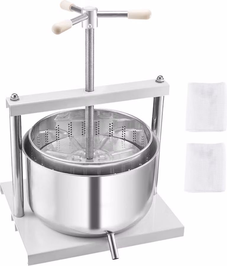 SucceBuy Pressa manuale per vino di frutta, 3,17 Gal/12L in acciaio inox per la vinificazione