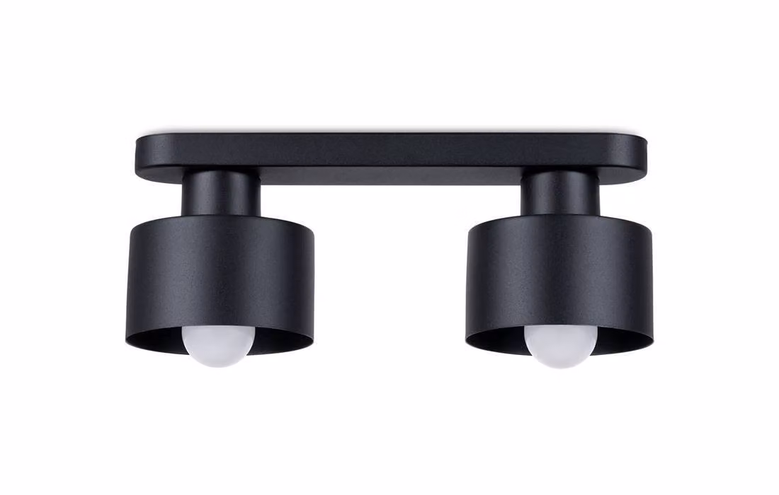 Lampada da soffitto SAVAR 2 nero 2xE27 15W acciaio 13x12x34cm Sollux Lighting