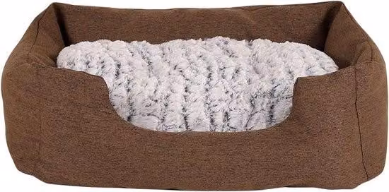 Cuccia per cani, cuscino per cani, cestino per cani con cuscino reversibile, maculato, (S) 60 x 50 cm marrone