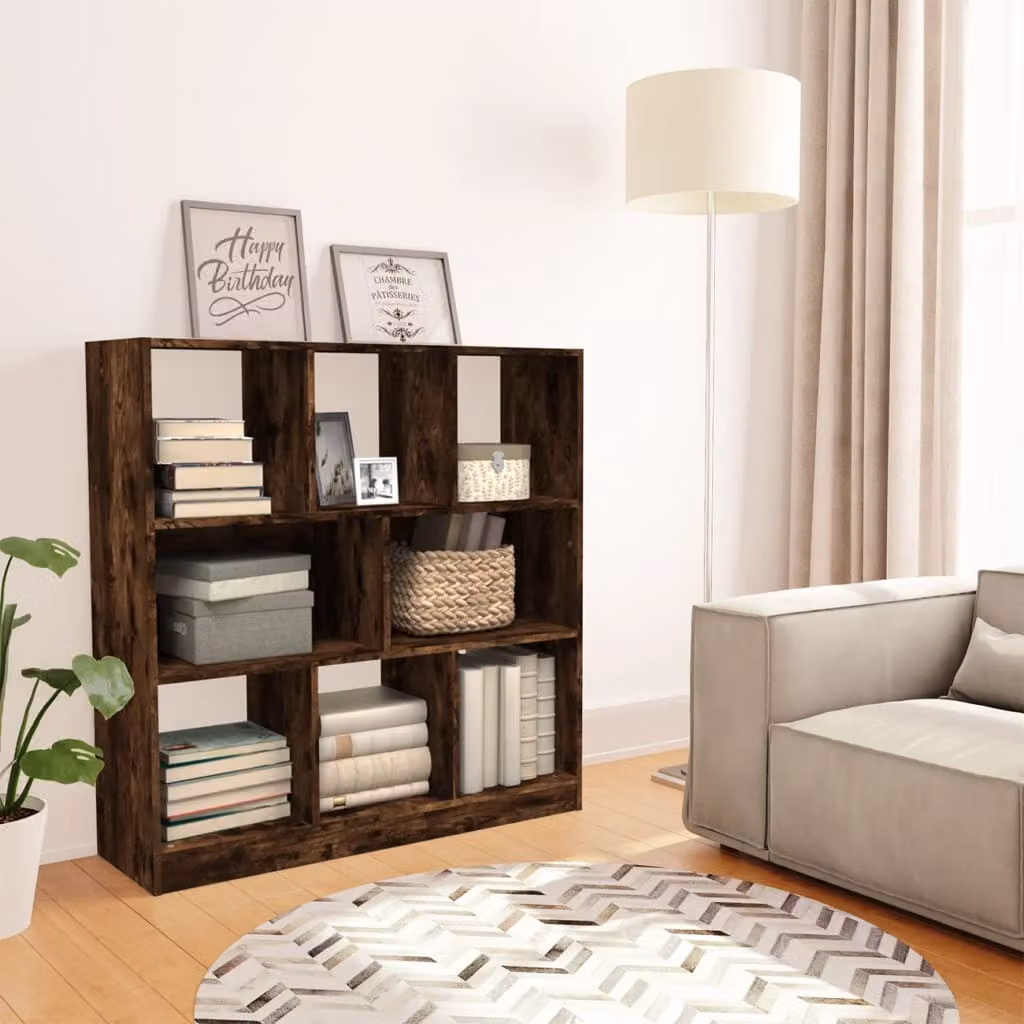 Libreria vidaXL in Legno Rovere Marrone, Design Classico a Parete, L 97,5 x P 29,5 x H 100 cm