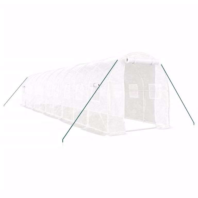 Serra con Telaio in Acciaio Bianco 20 m² 10x2x2 m
