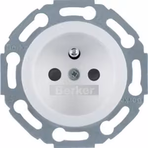 Berker 676579 Presa con polo di protezione, bianco polare, lucida 1930/Vetro/Palazzo