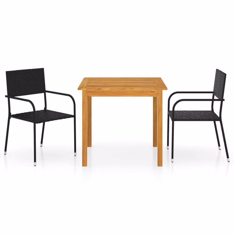 Maison Exclusive - Set da pranzo da giardino 3 pezzi nero