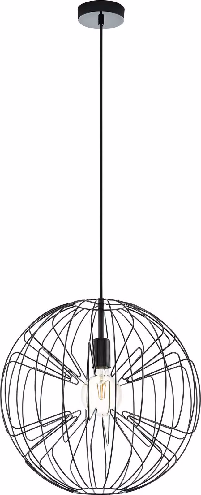 Eglo lampada a sospensione Okinzuri nero Ø45cm max. 60W E27 senza lampadina accorciabile