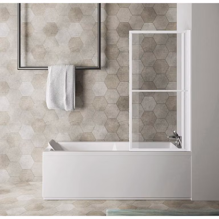 Cabina doccia KAGERA, 140x71cm, bianco opaco, vetro trasparente