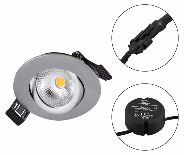 Lampada da incasso a LED 230 V 830, regolabile, cromo opaco - Downlight/faro/proiettore S061502