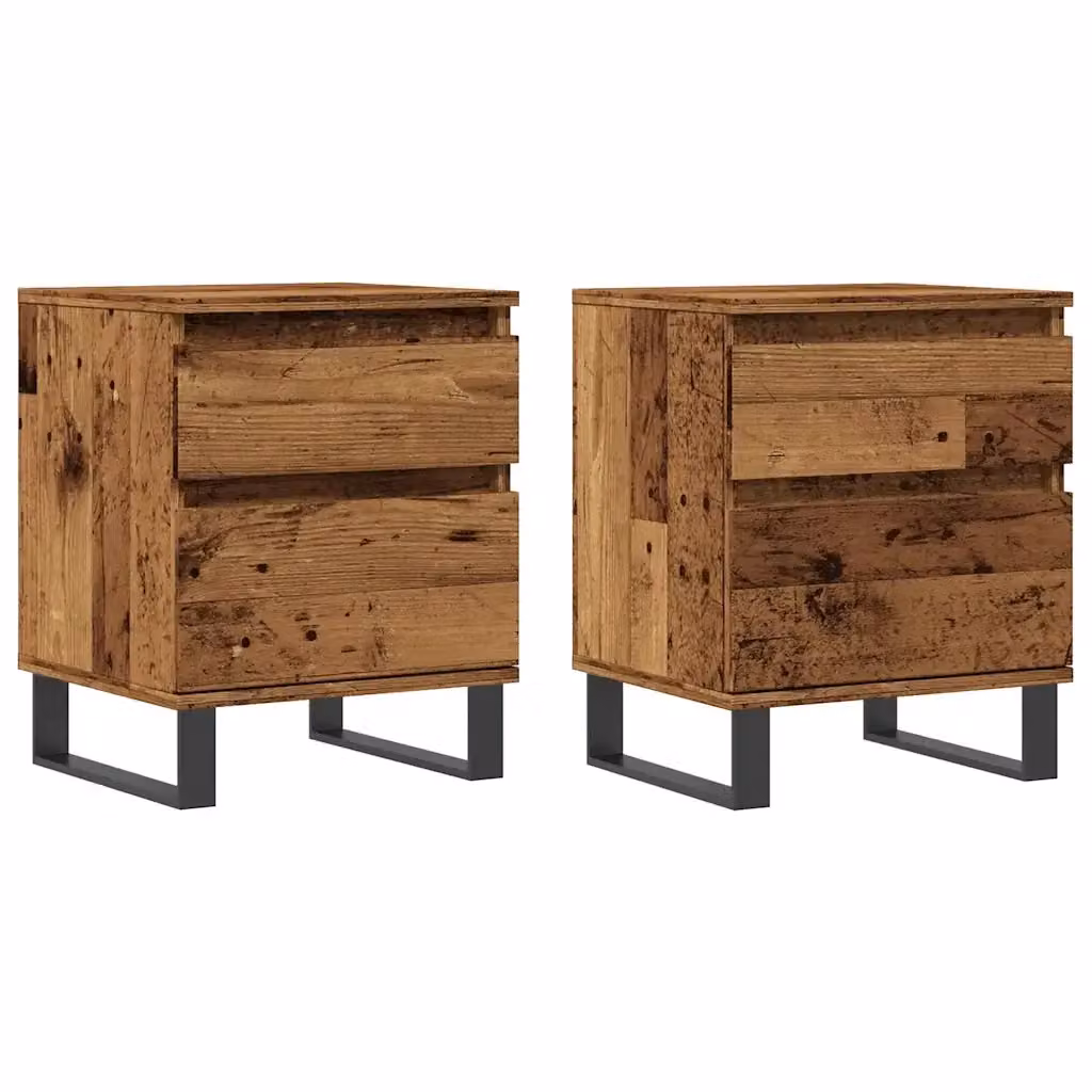 Set di 2 comodini Design Mania in legno color marrone con finitura opaca L/P/H: 40 x 35 x 50 cm – 2