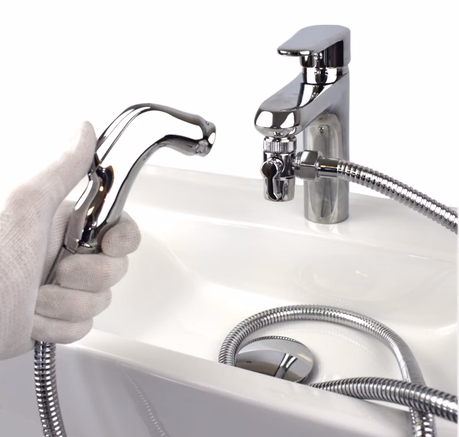 Set da viaggio con doccia portatile, composto da 2 pezzi – kit con getto acqua in ottone, finitura cromata