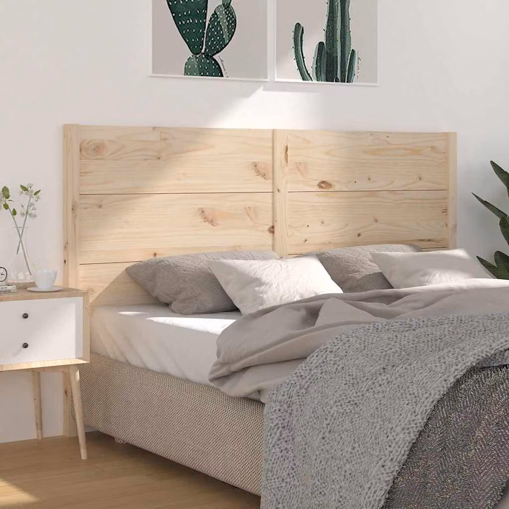 Testiera per letto vidaXL in legno massello di pino naturale stile rustico L: 206 cm, H: 100 cm, P: 4 cm