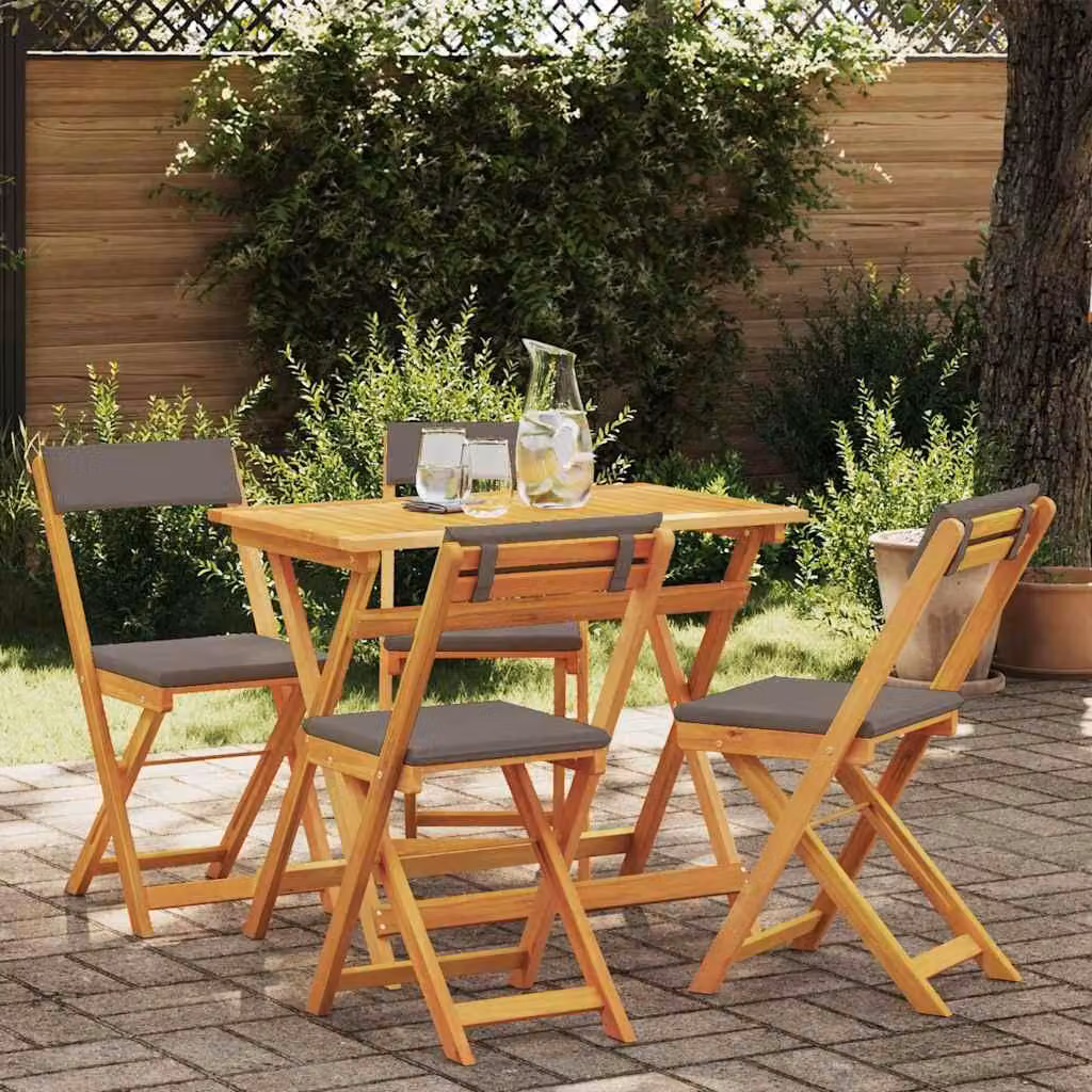 Maison Exclusive - Set da bistrot per 5 persone, in legno massello di acacia, finitura naturale a olio