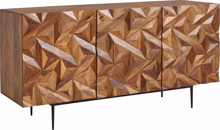 Credenza 144x72x47 cm in legno massiccio di sheesham / credenza in metallo | Wohnling