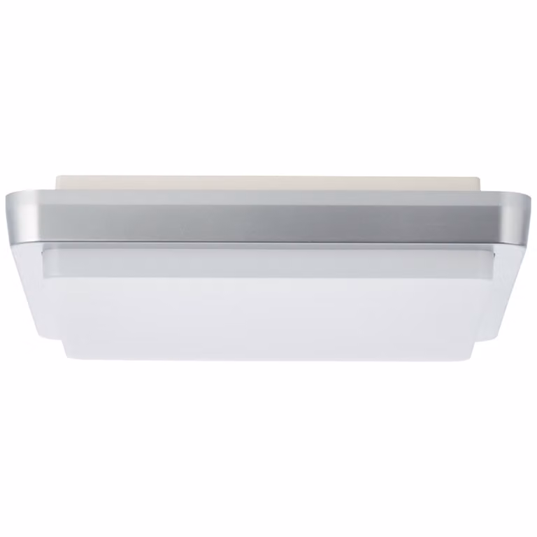 BRILLANTE plafoniera LED senza tempo per esterni DEVORA in argento | Utilizzabile anche come applique | 28 x 28 cm | 12W 1500 lumen 3000 Kelvin | Plastica | IP65
