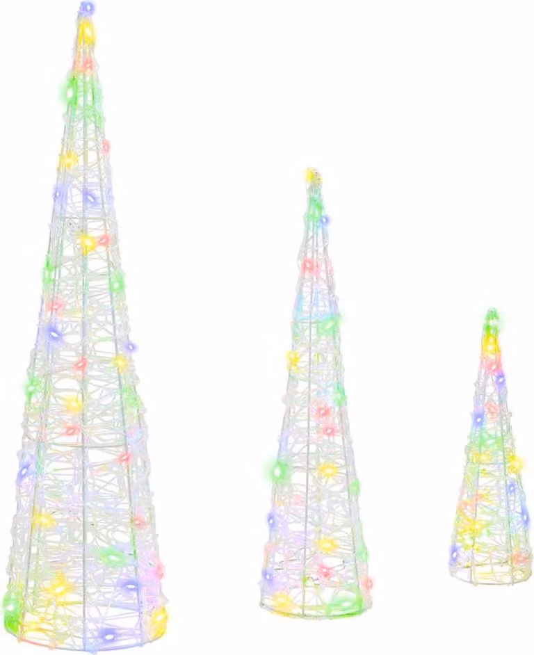 Albero di Natale 3 pcs Multicolore 20 x 20 x 80 cm Acrilico