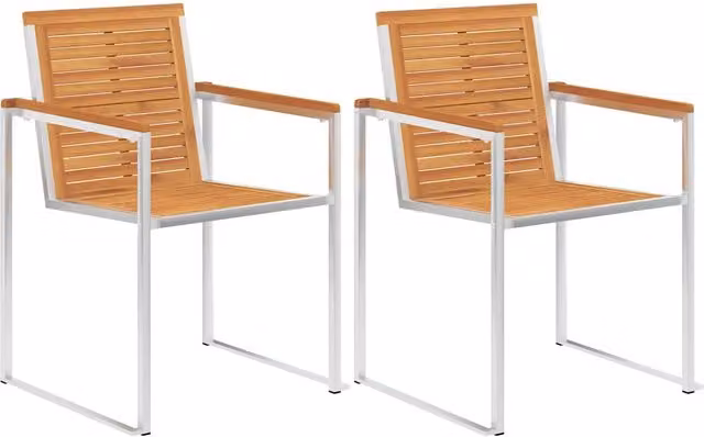 Sedie da Giardino 2 pz con Cuscini in Legno Acacia e Acciaio 3061496