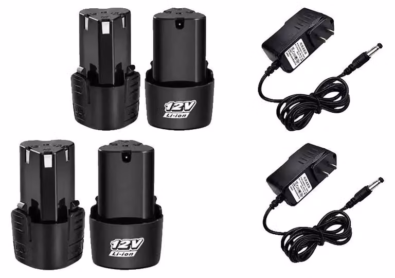 Batteria per utensili elettrici a filo, capacità di 3000mAh, compatibilità universale, 2 caricabatterie da 3.0AH