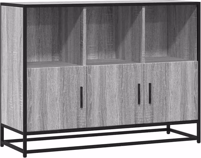 Credenza Grigio Sonoma 100x35x76 cm in Legno Multistrato