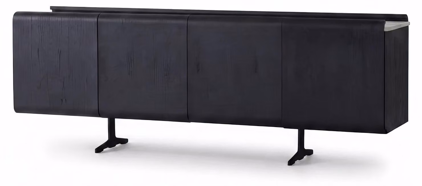 Mobile bar moderno, nero, design elegante, credenza, consolle