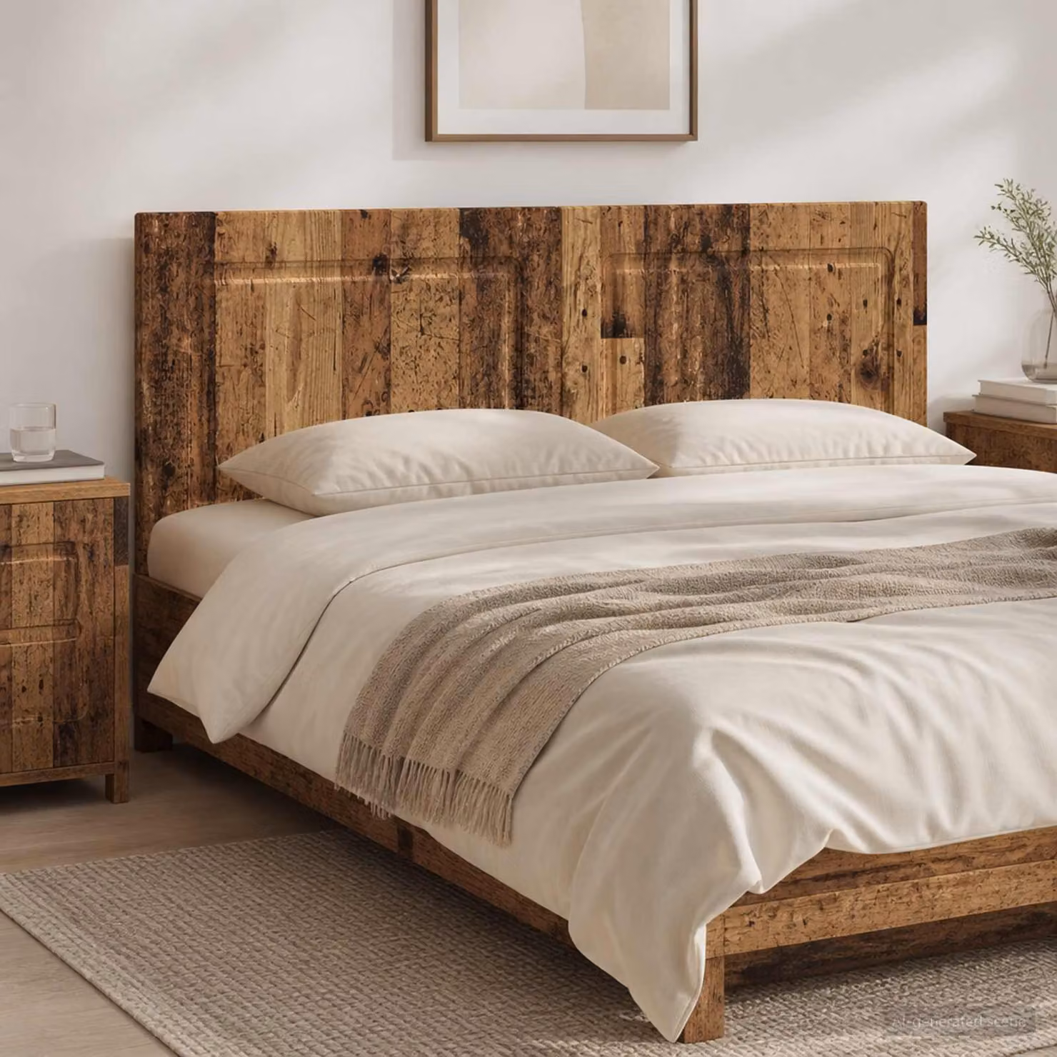 Testiera da muro vidaXL UTRECHT in legno ingegnerizzato, colore marrone antico, L: 142 cm, H: 50 cm, P: 3 cm