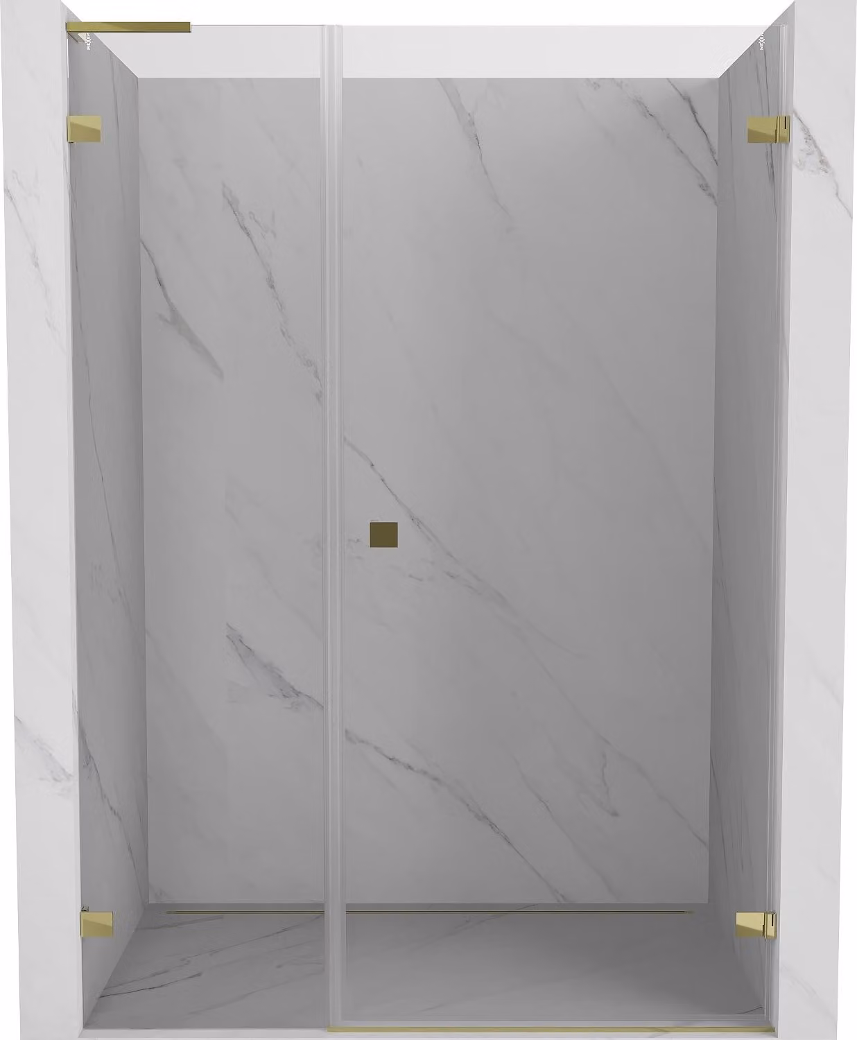 Mexen Lunar-B L porta doccia battente destra 135 cm, trasparente, oro - 832SL-135-050-50-00-P