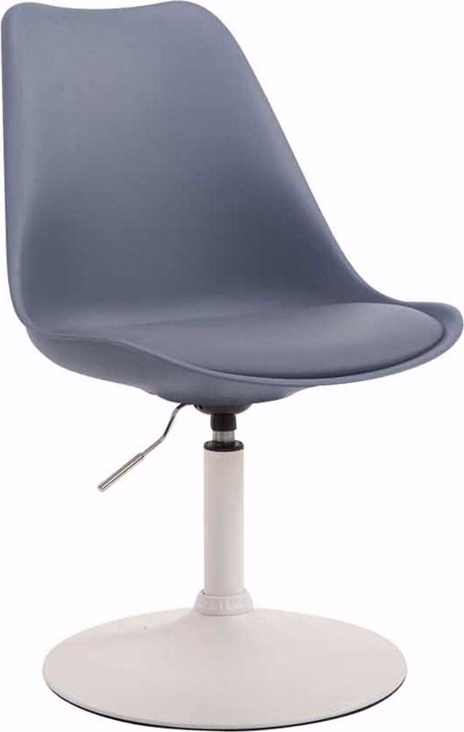 Sedia da pranzo - sedia da cucina - confortevole esperienza di seduta, plastica resistente e Pelle finta, colore di base: bianco | colore: grigio
