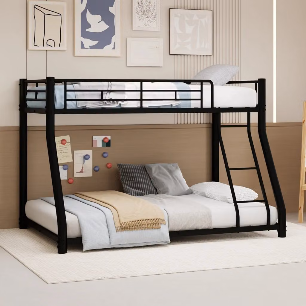 Letto a castello REDOM in metallo nero L/P/H: 140 x 190 x 197 cm – 2
