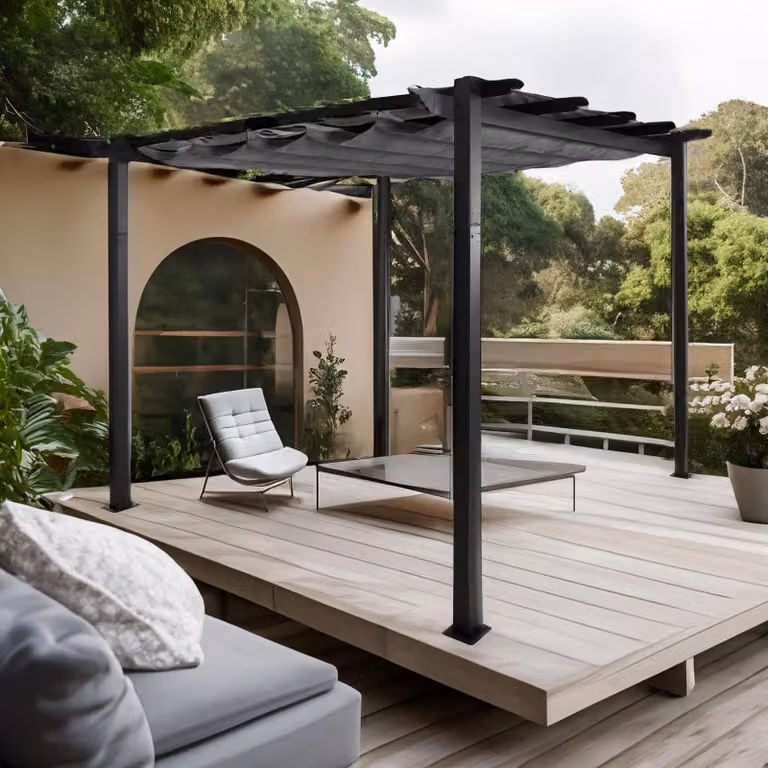 Pergola in alluminio MCW-N93, gazebo da giardino, struttura robusta da 8 cm, tetto scorrevole, protezione UV 50+, 3x3 m ~ antracite