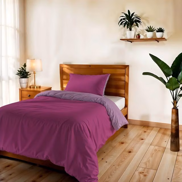 Parure copripiumino singolo fucsia lilla Datex
