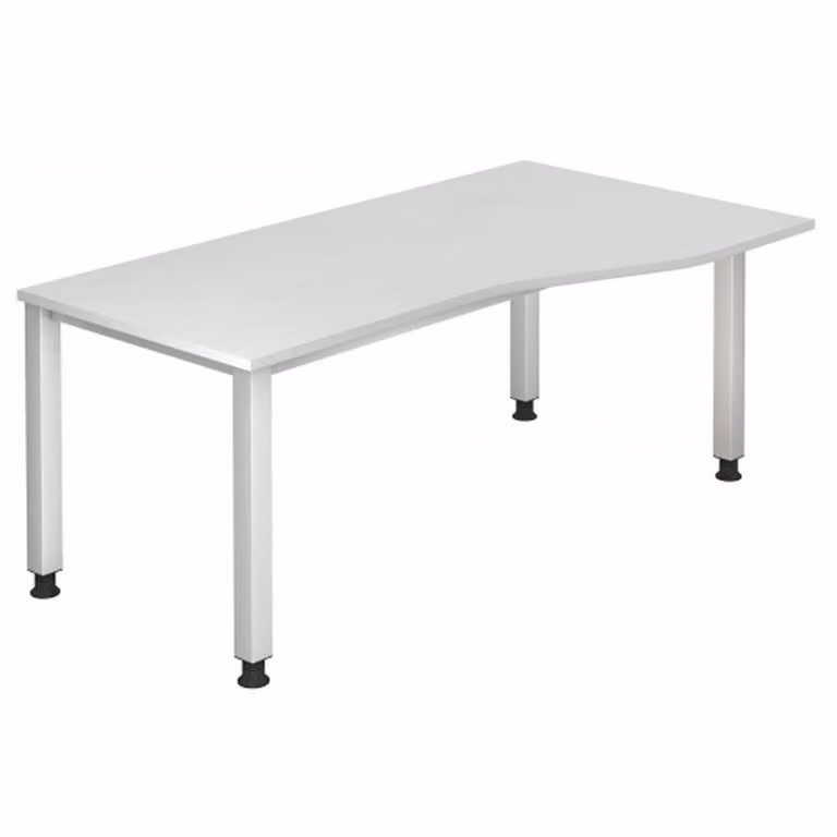 HAMMERBACHER QS18 höhenverstellbarer Schreibtisch weiß Trapezform