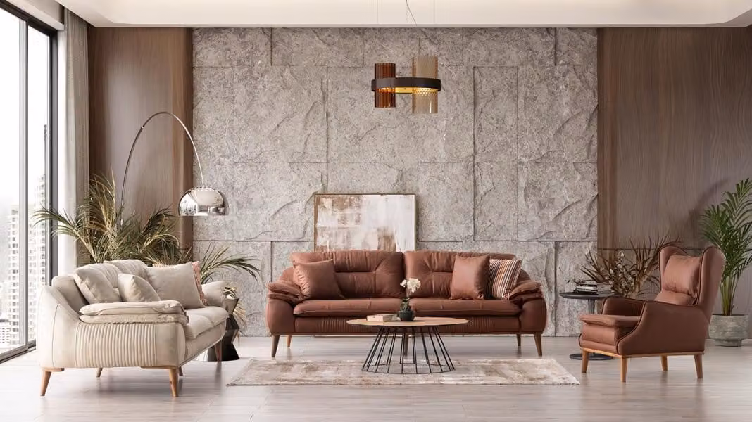 Sofa Sofagarnitur Couchgarnitur Couch Landschaft Gemütliche 3+1+1 Polster