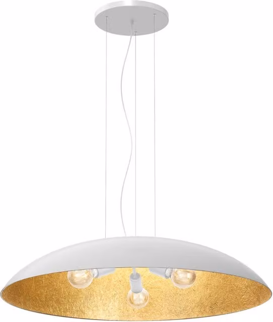 Lampada a sospensione Ø100 bianca interno oro Compo 3xE27 Luminex