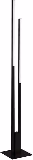 Piantana da terra Eglo in alluminio nero con 2 luci LED integrati da 17W, dimmabile e con timer