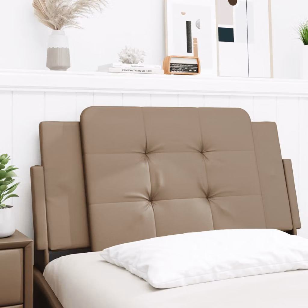 Testiera per letto imbottita vidaXL Zadar in similpelle color cappuccino, L: 100 cm